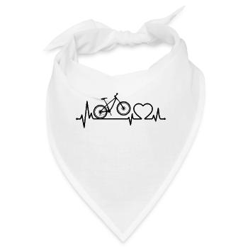 Herzschlag Fahrrad Cardio Puls Fahrrad - Bandana - Weiß - Vorne