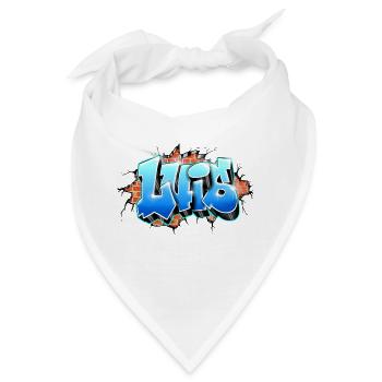 Luis Graffiti Name auf alles/ Ziegel druckbar - Bandana - Weiß - Vorne