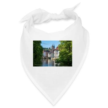 Stadtbild von Esslingen am Neckar von der Agnesbrücke aus - Bandana - Weiß - Vorne