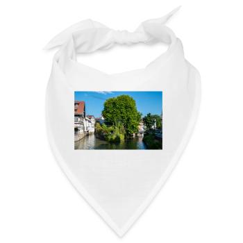 Stadtbild von Esslingen am Neckar von der Agnesbrücke aus - Bandana - Weiß - Vorne