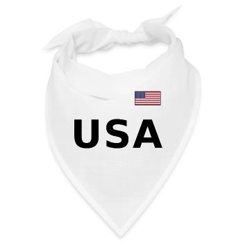 TEAM USA amerikanische Flagge Fahne über Schrift - Bandana - Weiß - Vorne