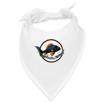 Fisch im Wasser - Bandana - Weiß - Vorne