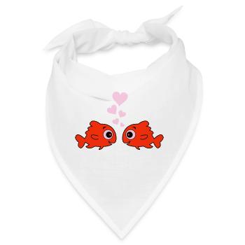 comic fische in love - Bandana - Weiß - Vorne