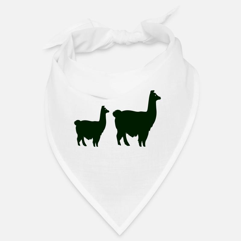 Silhouette de lama - Bandana - blanc
