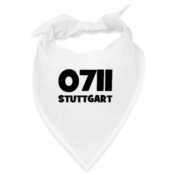 0711 Vorwahl Stuttgart Neckar Schwaben - Bandana - Weiß - Vorne