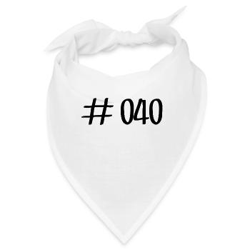 #040 - 040 - Vorwahl - Hamburg - Elbe - Alster - Bandana - Weiß - Vorne