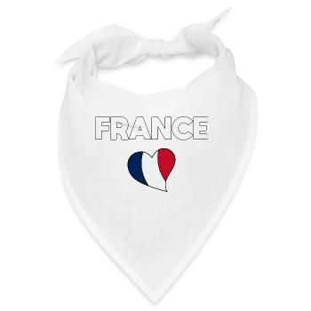 FRANKREICH Flagge und Emblem von Frankreich. Ertragen - Bandana - Weiß - Vorne