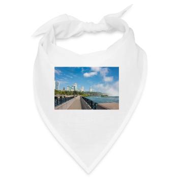 Die Skyline von Niagara City und das Panorama der Niagarafälle - Bandana - Weiß - Vorne