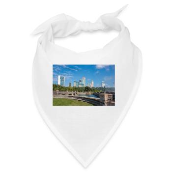 Die Skyline von Niagara City und das Panorama der Niagarafälle - Bandana - Weiß - Vorne