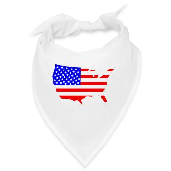 usa amerika - Bandana - Weiß - Vorne