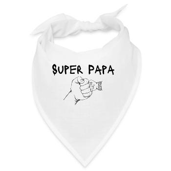 Super-Papa - Bandana - Weiß - Vorne