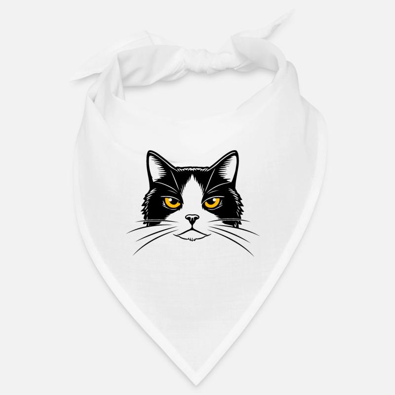 Illustration d’une tête de chat. Bandana