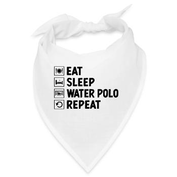 Essen Schlaf Wasserball Wiederholung Aquatic Polo Spieler - Bandana - Weiß - Vorne