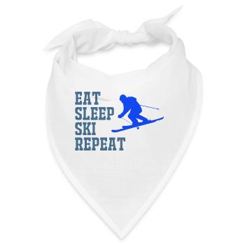 SKI EAT SLEEP REPEAT - Bandana - Weiß - Vorne