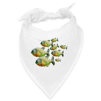 Fische im Schwarm - Bandana - Weiß - Vorne