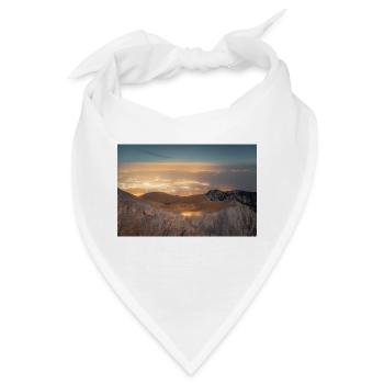 Der Olymp und die nahe gelegenen Städte Griechenlands bei Nacht - Bandana - Weiß - Vorne
