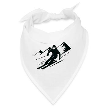 Skiurlaub Skifahrer Skifahren Wintersport - Bandana - Weiß - Vorne