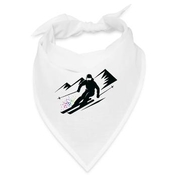 Skiurlaub Skifahrer Skifahren Wintersport - Bandana - Weiß - Vorne