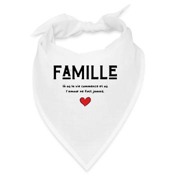 Familie, wo das Leben beginnt - Familiengeschenk - Bandana - Weiß - Vorne