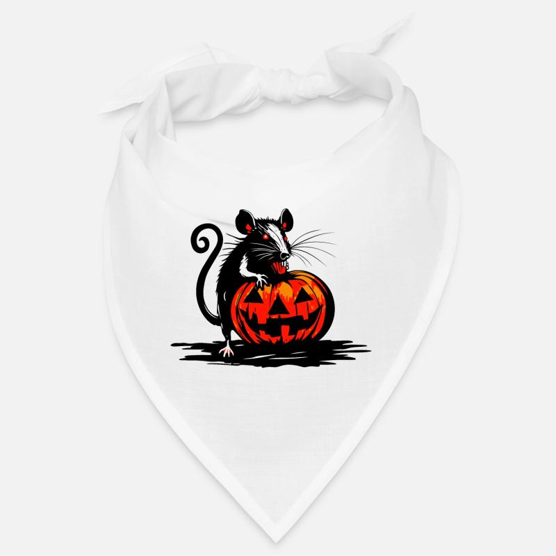Rat nibbles on Halloween pumpkin Bandana
