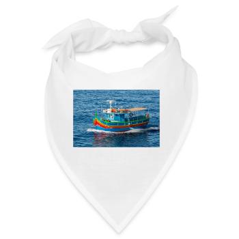 Malta traditionelles Fischerboot Luzzu - Bandana - Weiß - Vorne