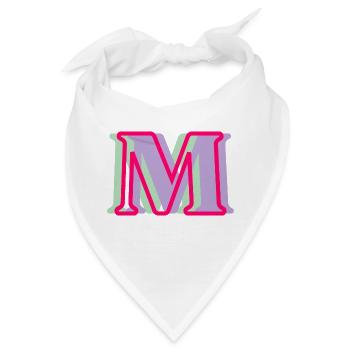 Mehrfarbiger Buchstabe m - Bandana - Weiß - Vorne