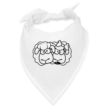 2 Schafe Pärchen Valentinstag Freunde Verliebt - Bandana - Weiß - Vorne