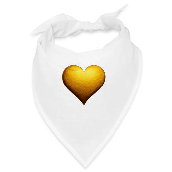 Goldener Schriftzug Herz aus Gold - Bandana - Weiß - Vorne