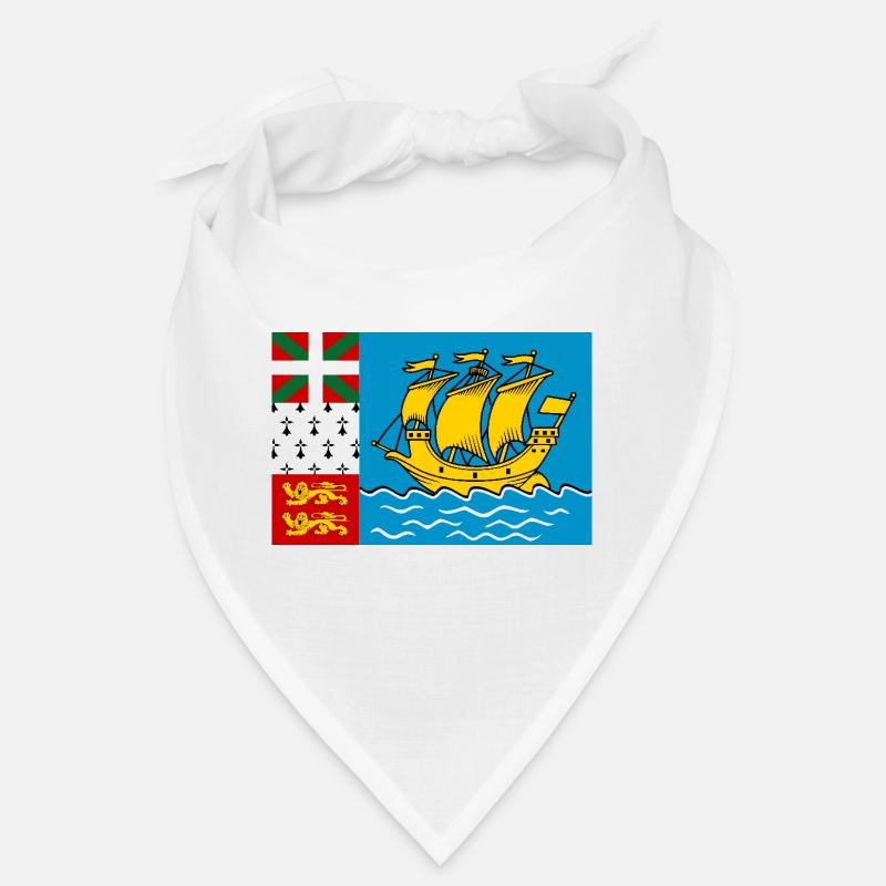 Drapeau de Saint-Pierre-et-Miquelon - Bandana - blanc