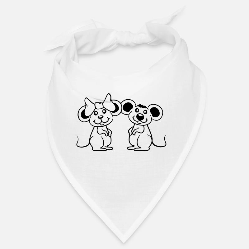 2 Mäuse Paar Zwei Verliebt Valentinstag Frau Mann Bandana