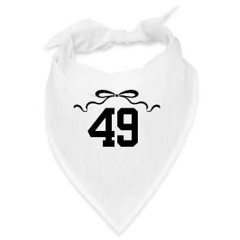 Nummer 49 Knoten - 49. Jahrestag - Bandana - Weiß - Vorne