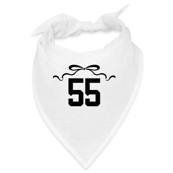 Nummer 55 Knoten - 55. Jahrestag - Bandana - Weiß - Vorne