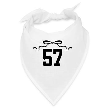 Nummer 57 Knoten - 57. Jahrestag - Bandana - Weiß - Vorne
