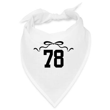 Nummer 78 Knoten - 78. Jahrestag - Bandana - Weiß - Vorne