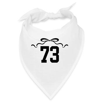 Nummer 73 Knoten - 73. Jahrestag - Bandana - Weiß - Vorne
