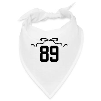 Nummer 89 Knoten - 89. Jahrestag - Bandana - Weiß - Vorne