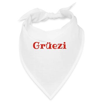 Grüezi - Schweiz - Switzerland - Swiss - Suisse - Bandana - Weiß - Vorne