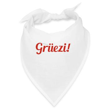 Grüezi - Schweiz - Switzerland - Swiss - Suisse - Bandana - Weiß - Vorne