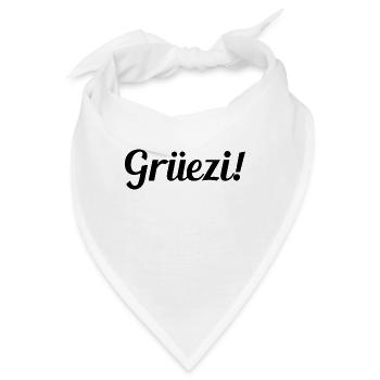 Grüezi - Schweiz - Switzerland - Swiss - Suisse - Bandana - Weiß - Vorne