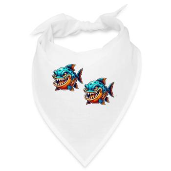 piranha comic fisch 2 - Bandana - Weiß - Vorne