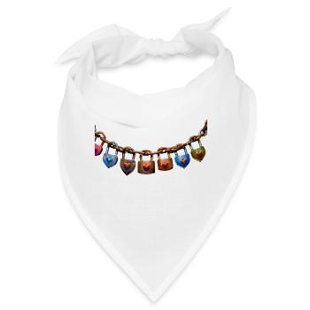 Liebesschlösser mit Herzen - Bandana - Weiß - Vorne