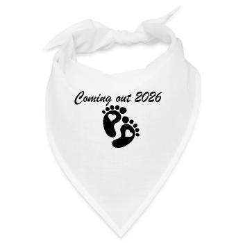 Coming Out 2026 Baby Füße Herz - Bandana - Weiß - Vorne