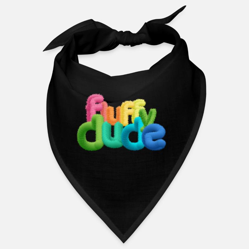 Fluffy Dude - Typographie 3D colorée avec peluche C Bandana
