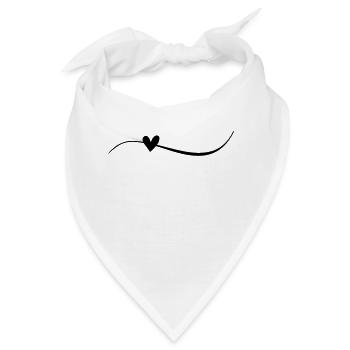 Linie mit Herz - Bandana - Weiß - Vorne