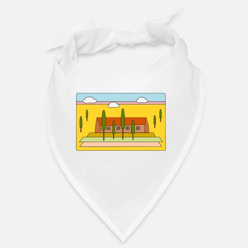 Landscape with cypress trees - Bandana - white