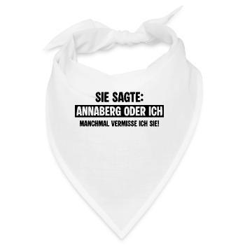 Annaberg Lustig Frau Vermissen - Bandana - Weiß - Vorne