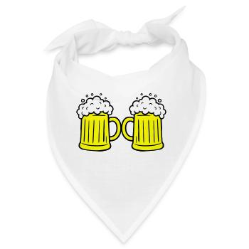 Bierglas Anstoßen - Bandana - Weiß - Vorne