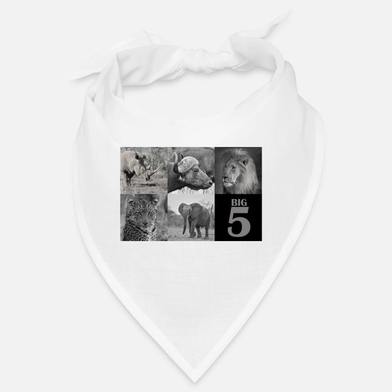 Afrikas Big 5 - Bandana - Weiß