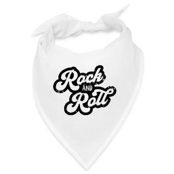 Rock'n'Roll Typografie Design - Bandana - Weiß - Vorne