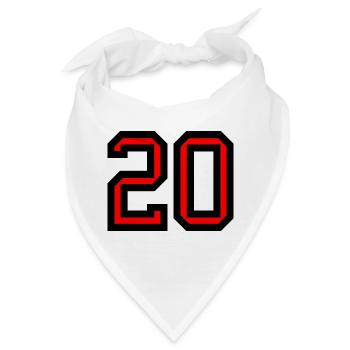 20. 20. JAHRESTAG. 20-JÄHRIGES JUBILÄUM. 20 JAHRE. - Bandana - Weiß - Vorne